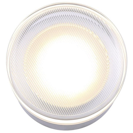 Canarm Benni Ribbed LED Wall Flushmount Light Fixture, Brushed Nickel Finish