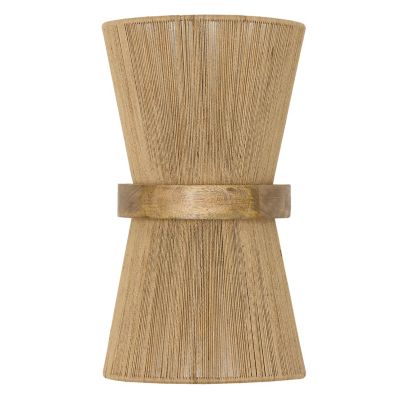 Maya Wall Sconce Hand-Woven Jute with Mango Wood & Brass