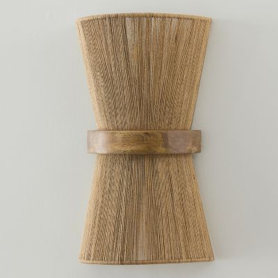 Maya Wall Sconce Hand-Woven Jute with Mango Wood & Brass