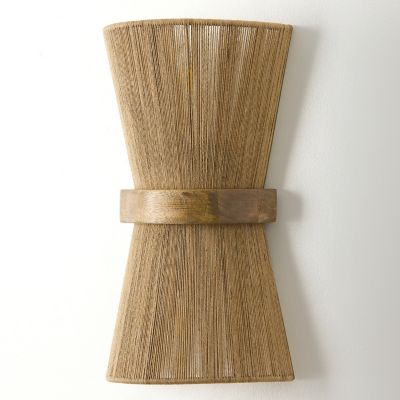 Maya Wall Sconce Hand-Woven Jute with Mango Wood & Brass