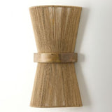 Maya Wall Sconce Hand-Woven Jute with Mango Wood & Brass