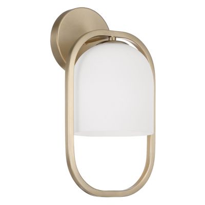 Zeek Capsule Wall Sconce Metal Frame Frosted Glass Matte Brass