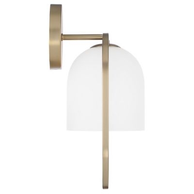 Zeek Capsule Wall Sconce Metal Frame Frosted Glass Matte Brass