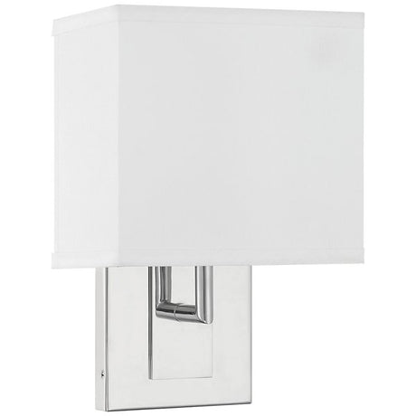 Brent Wall Sconce Crystorama Silk Shade Steel Arm Finish Options