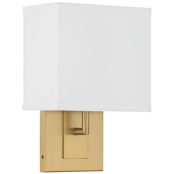 Brent Wall Sconce Crystorama Silk Shade Steel Arm Finish Options
