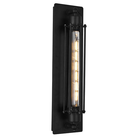 Kiera Industrial Cage Wall Sconce in Black by CWI Lighting