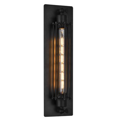 Kiera Industrial Cage Wall Sconce in Black by CWI Lighting