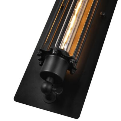 Kiera Industrial Cage Wall Sconce in Black by CWI Lighting