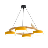 Cadmus Macarons Bird Wood Round Chandelier Modern Fixture