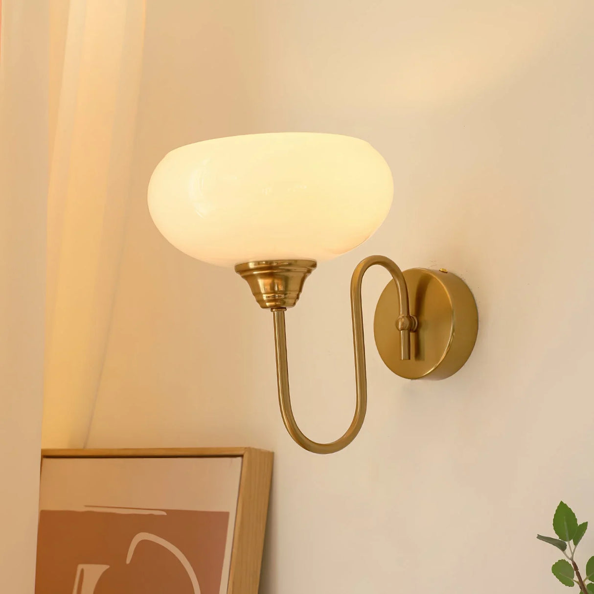 Calypso Bauhaus Curved Glass Wall Lamp Modern Sconce