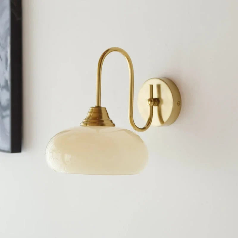 Calypso Bauhaus Curved Glass Wall Lamp Modern Sconce