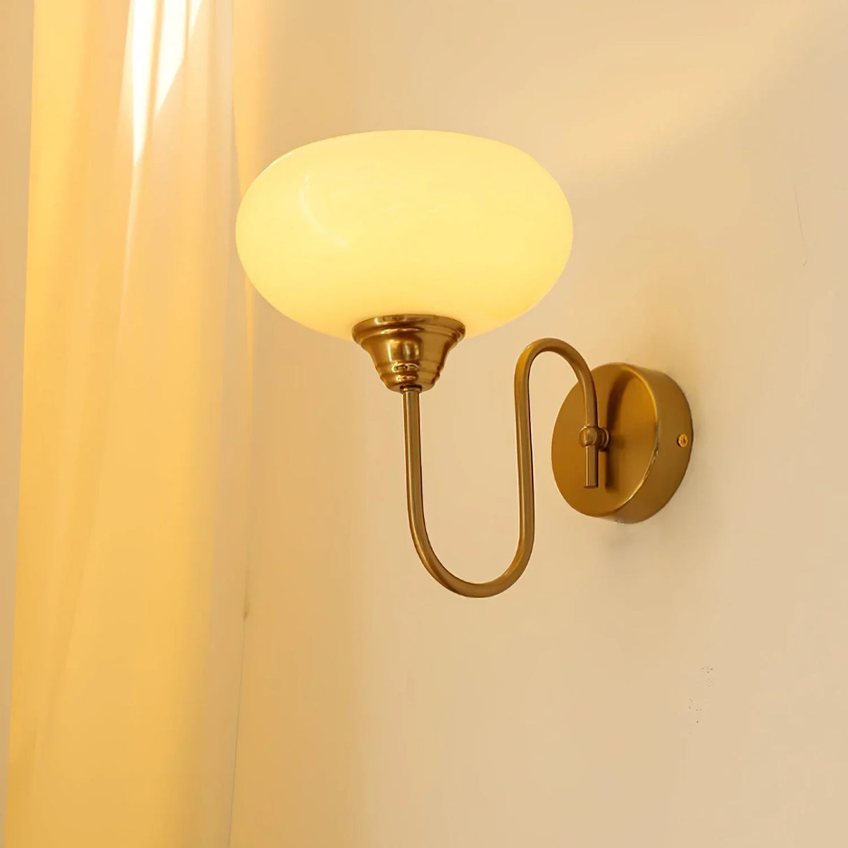 Calypso Bauhaus Curved Glass Wall Lamp Modern Sconce