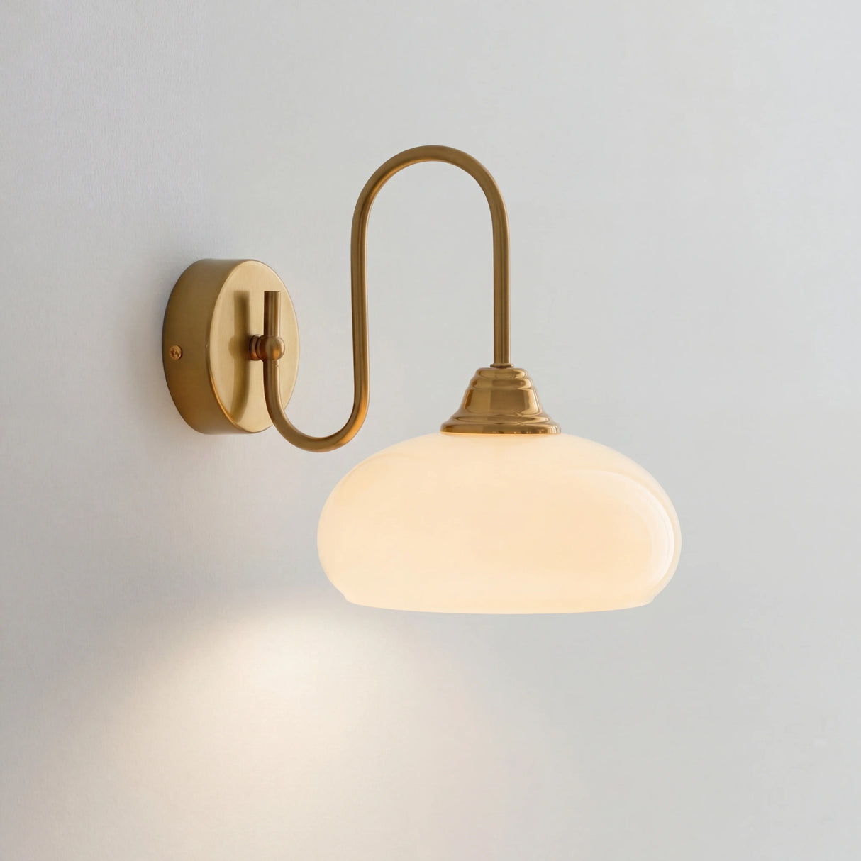 Calypso Bauhaus Curved Glass Wall Lamp Modern Sconce