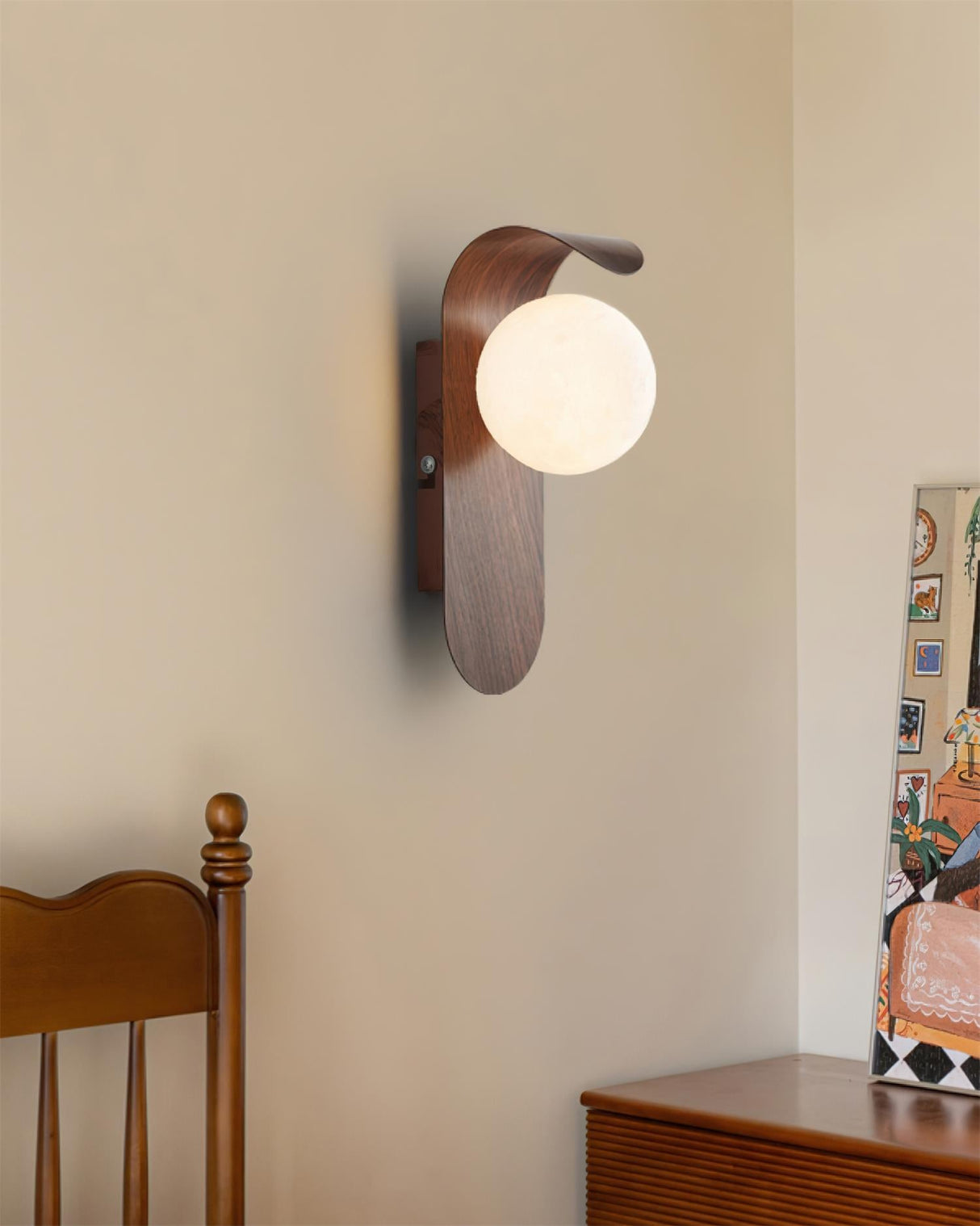 Modern Minimalist Frosted Glass Wall Sconce Metal
