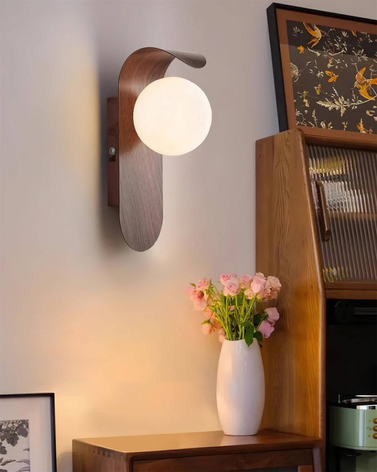 Modern Minimalist Frosted Glass Wall Sconce Metal
