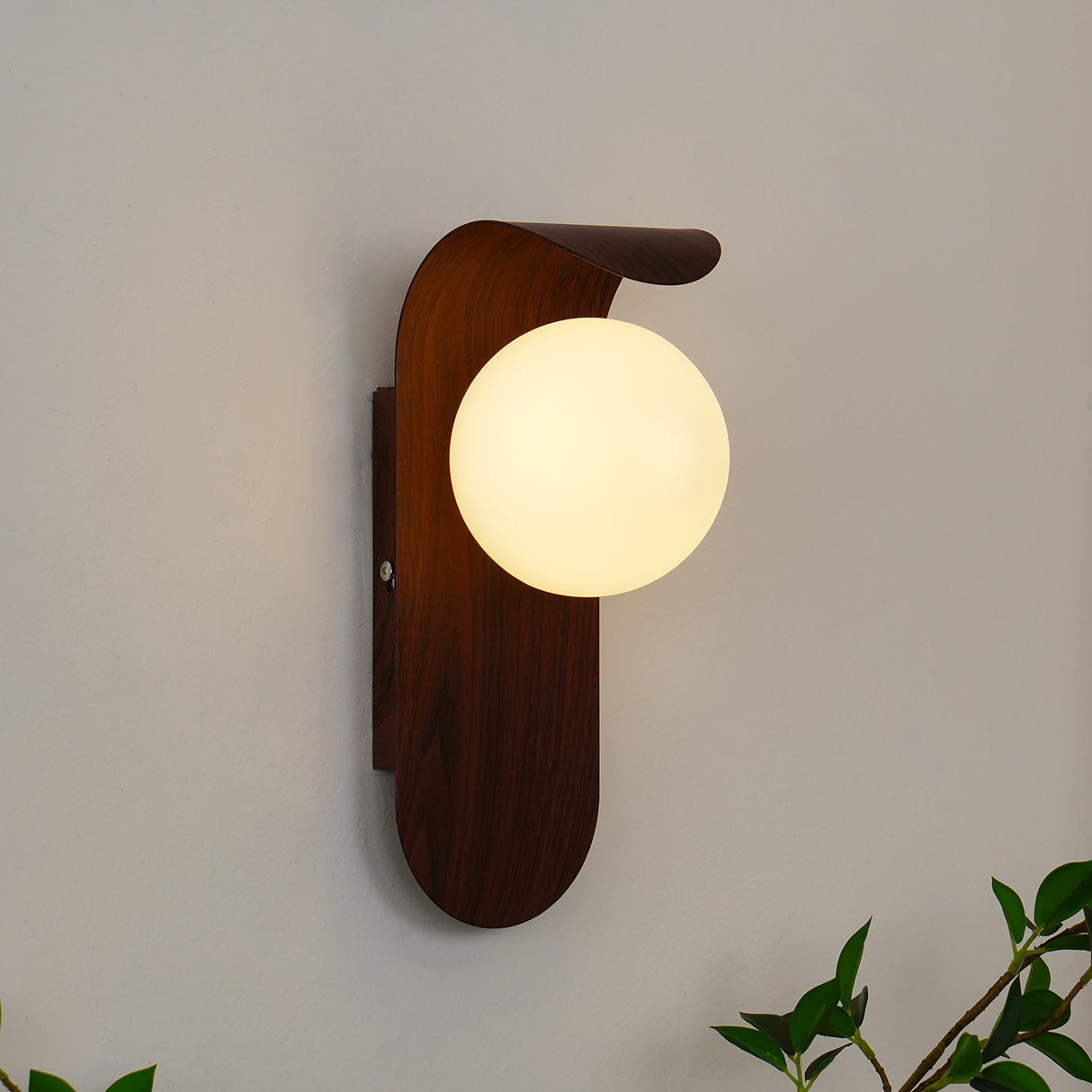 Modern Minimalist Frosted Glass Wall Sconce Metal