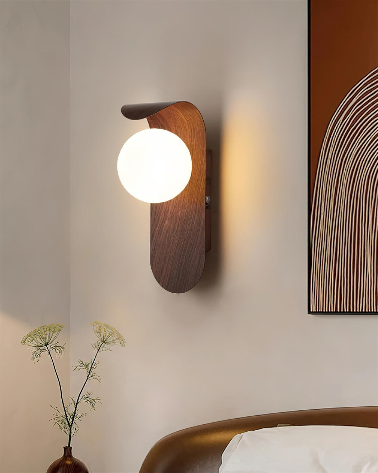 Modern Minimalist Frosted Glass Wall Sconce Metal