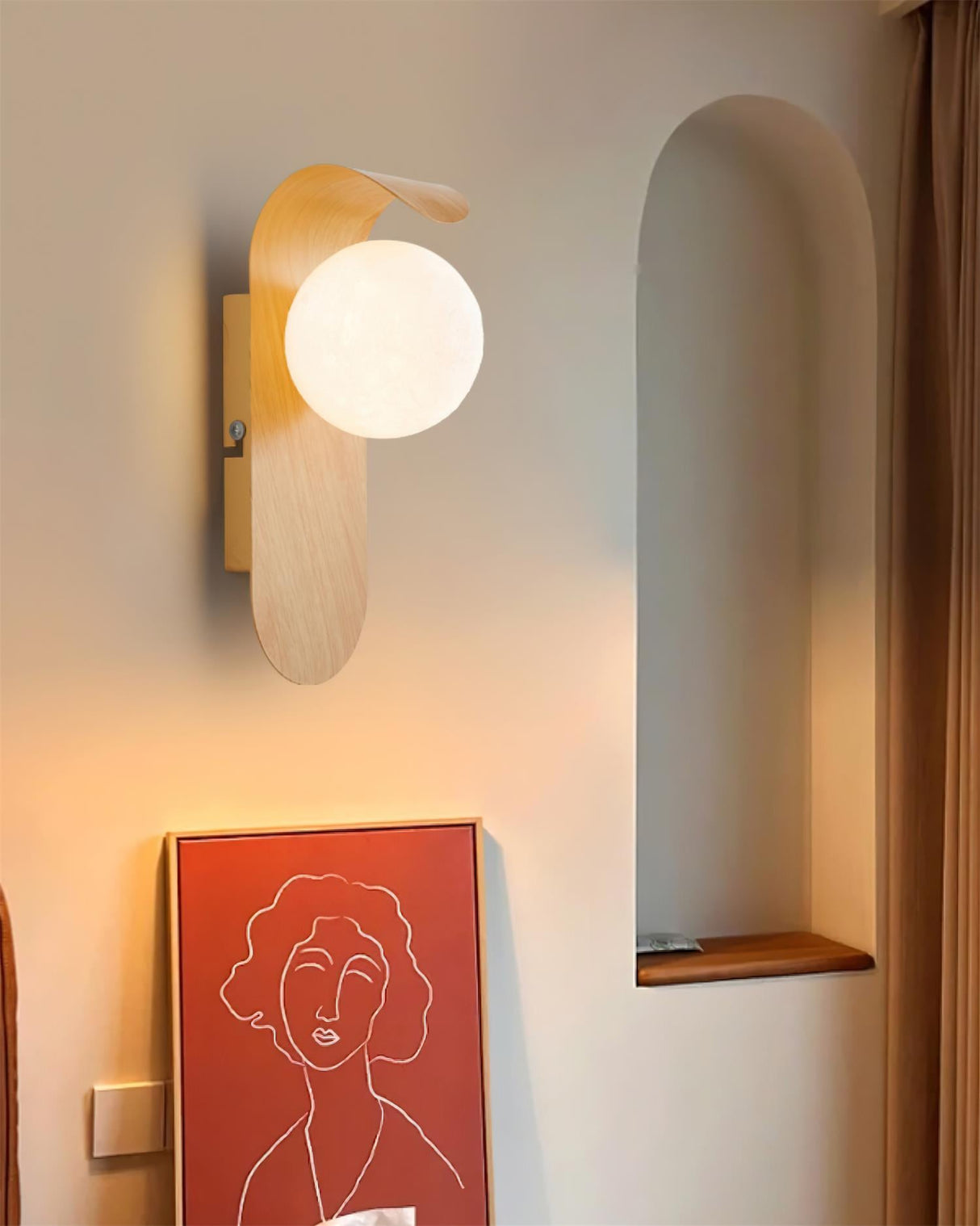 Modern Minimalist Frosted Glass Wall Sconce Metal