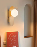Modern Minimalist Frosted Glass Wall Sconce Metal