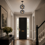 Lampsmodern-UK Retro Copper Glass Ceiling Light Semi-Flush 9.8in