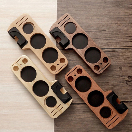 Coffee Tamper Mat Station Stand Portafilter Holder Support Base Rack Walnut Wood For 51MM 54MM 58MM Espresso Accessories Barista