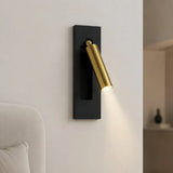 Black and copper reading wall light shown as a single mounted unit