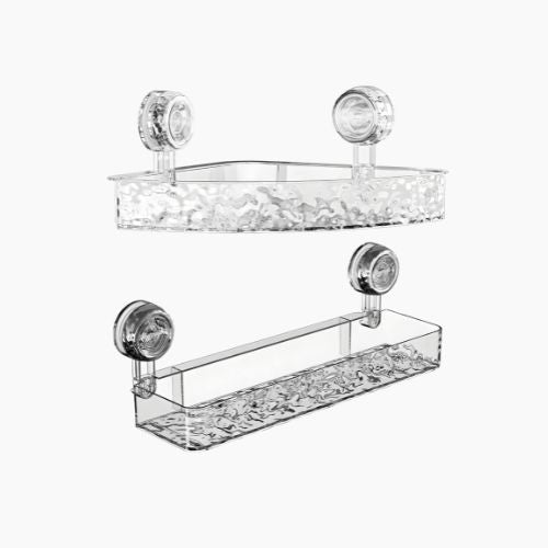 Suction Cup Storage Holder for Bathroom - Strong Grip Wall Organizer Shelf