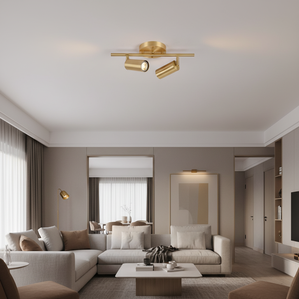 Spotlight Wall Light Rotatable Brass Bar for Wall or Ceiling