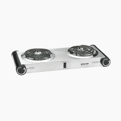 Better Chef Dual Electric Stainless Steel Buffet Cooktop Double Burner