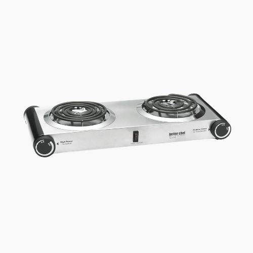 Better Chef Dual Electric Stainless Steel Buffet Cooktop Double Burner