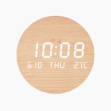 LED Digital Wall Clock with Time-Temperature-Date Display for Home or Office Use