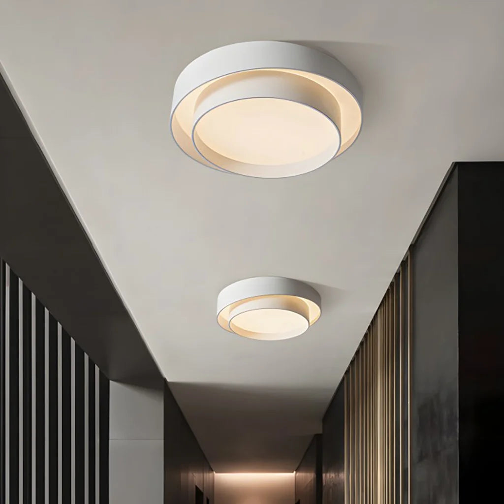 Flint Modern Minimalist Disc Ceiling Lamp Metal Acrylic Integrated LED Flush-Mount