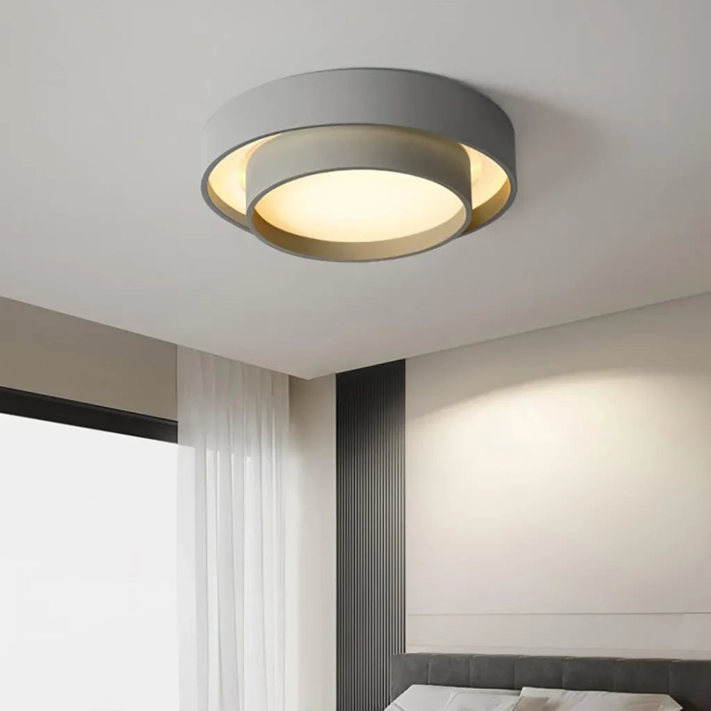 Flint Modern Minimalist Disc Ceiling Lamp Metal Acrylic Integrated LED Flush-Mount