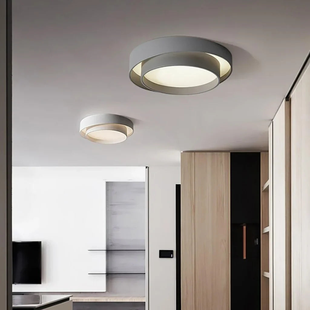 Flint Modern Minimalist Disc Ceiling Lamp Metal Acrylic Integrated LED Flush-Mount