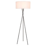 Elegant Lighting Cason Tripod Floor Lamp with Linen Drum Shade