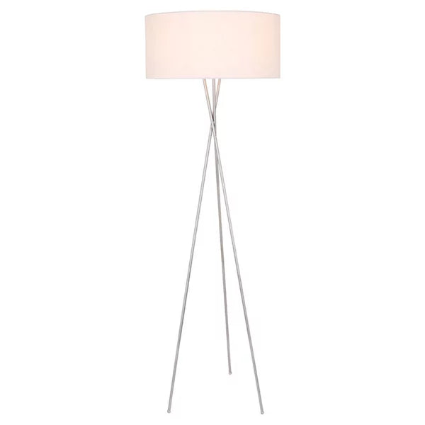 Elegant Lighting Cason Tripod Floor Lamp with Linen Drum Shade