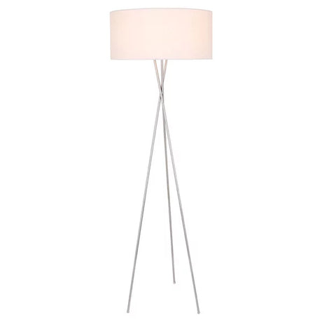 Elegant Lighting Cason Tripod Floor Lamp with Linen Drum Shade