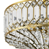 Eamon Luxury Carved Crystal Drum Semi Flush Chandelier Elegant Pendant Fixture