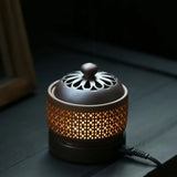 Electronic Ceramic Incense Burner Plug‑In Night Light with Timer