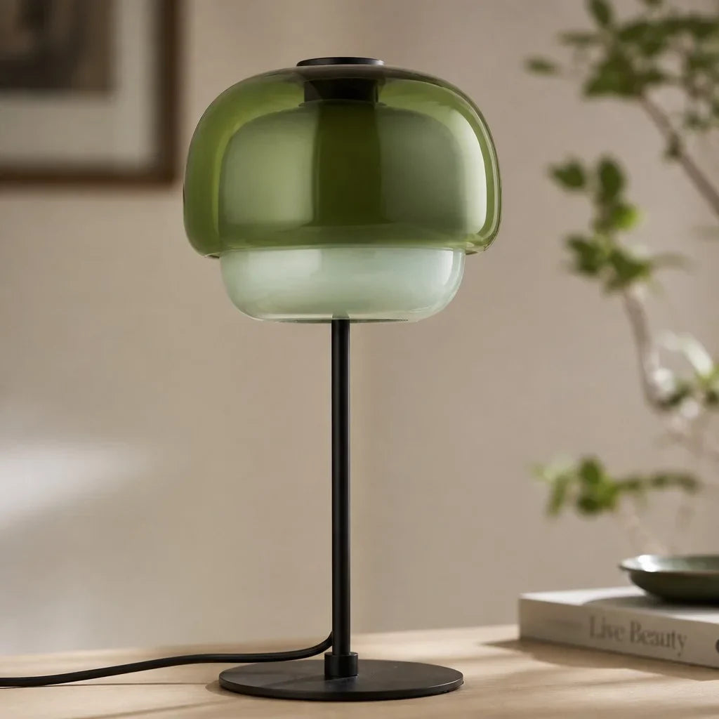 Elvrynor Nordic Colorful Glass Table Lamp Modern Bedside Light