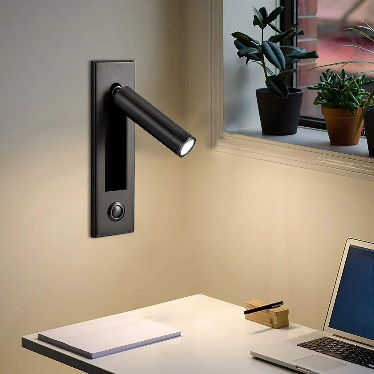 Elenorra Flush-Mount Sconce Integrated LED 2in x 7in Matt Black