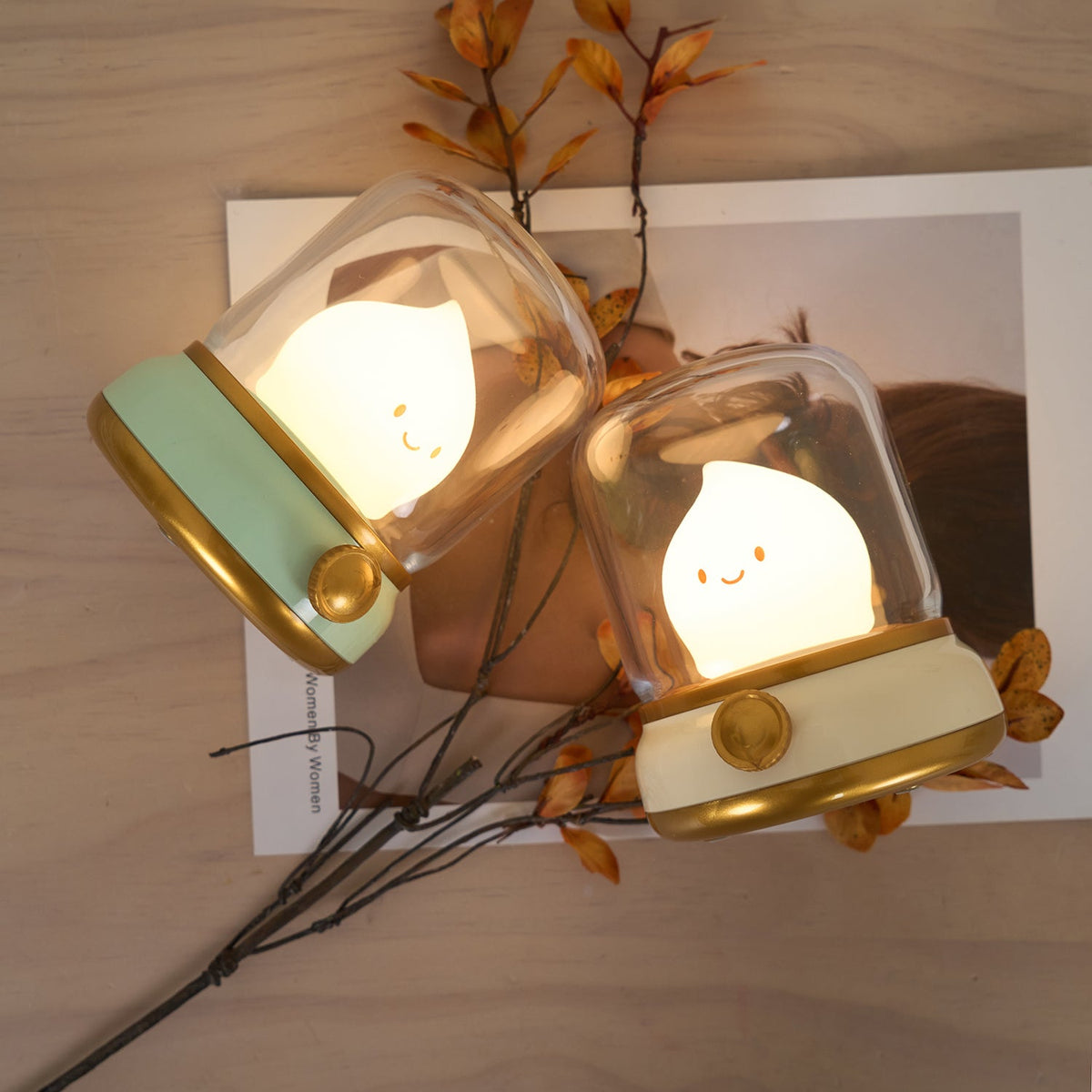 Vintage Kerosene Flame LED Table Lamp ABS Acrylic 1-Light