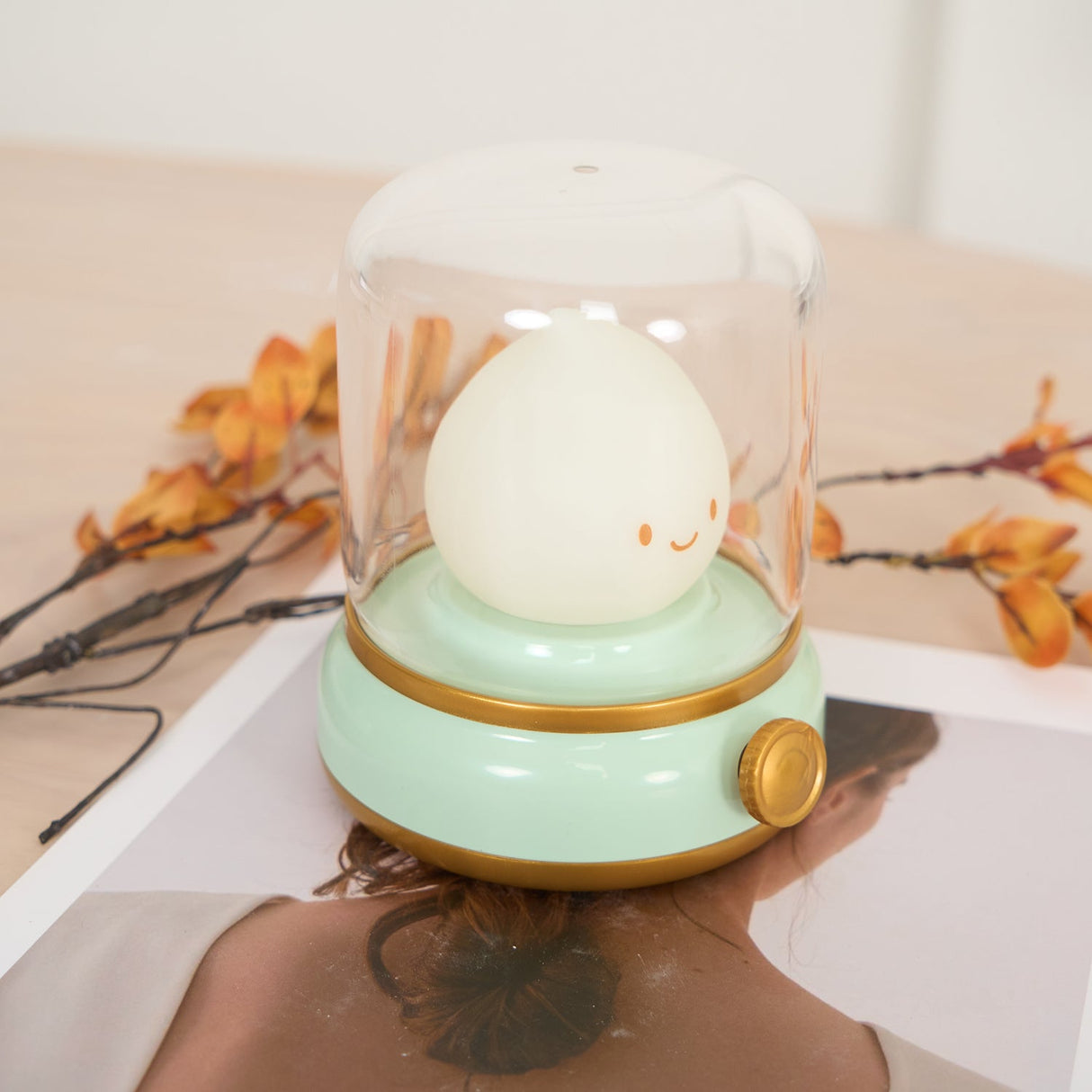 Vintage Kerosene Flame LED Table Lamp ABS Acrylic 1-Light