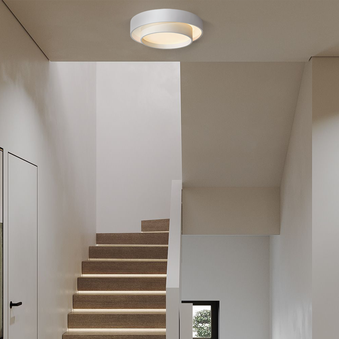 Flint Modern Minimalist Disc Ceiling Lamp Metal Acrylic Integrated LED Flush-Mount