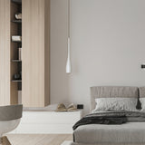 Water drop pendant light shown as a modern lighting accent