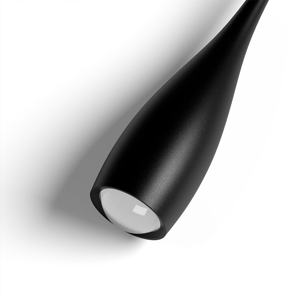 Close-up of the white teardrop pendant light shade head