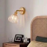 Lotus Wall Lamp Glass Copper E27 Vintage Rotatable Sconce