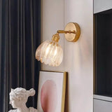 Lotus Wall Lamp Glass Copper E27 Vintage Rotatable Sconce