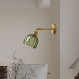 Lotus Wall Lamp Glass Copper E27 Vintage Rotatable Sconce