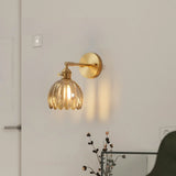 Lotus Wall Lamp Glass Copper E27 Vintage Rotatable Sconce